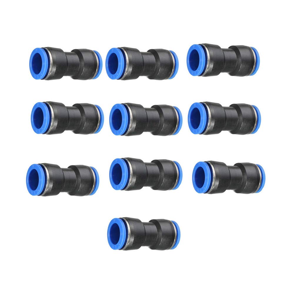 TOOLDO 10Pcs Straight Fitting Pneumatic Fittings Quick Release Air Hose Connector Adapter 8mm