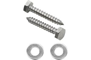 Evecad 25PCS 1/4" x 1-1/2" Hex Head Lag Screws, Stainless Steel Lag Bolts, Heavy Duty Lag Bolts, Washers Included
