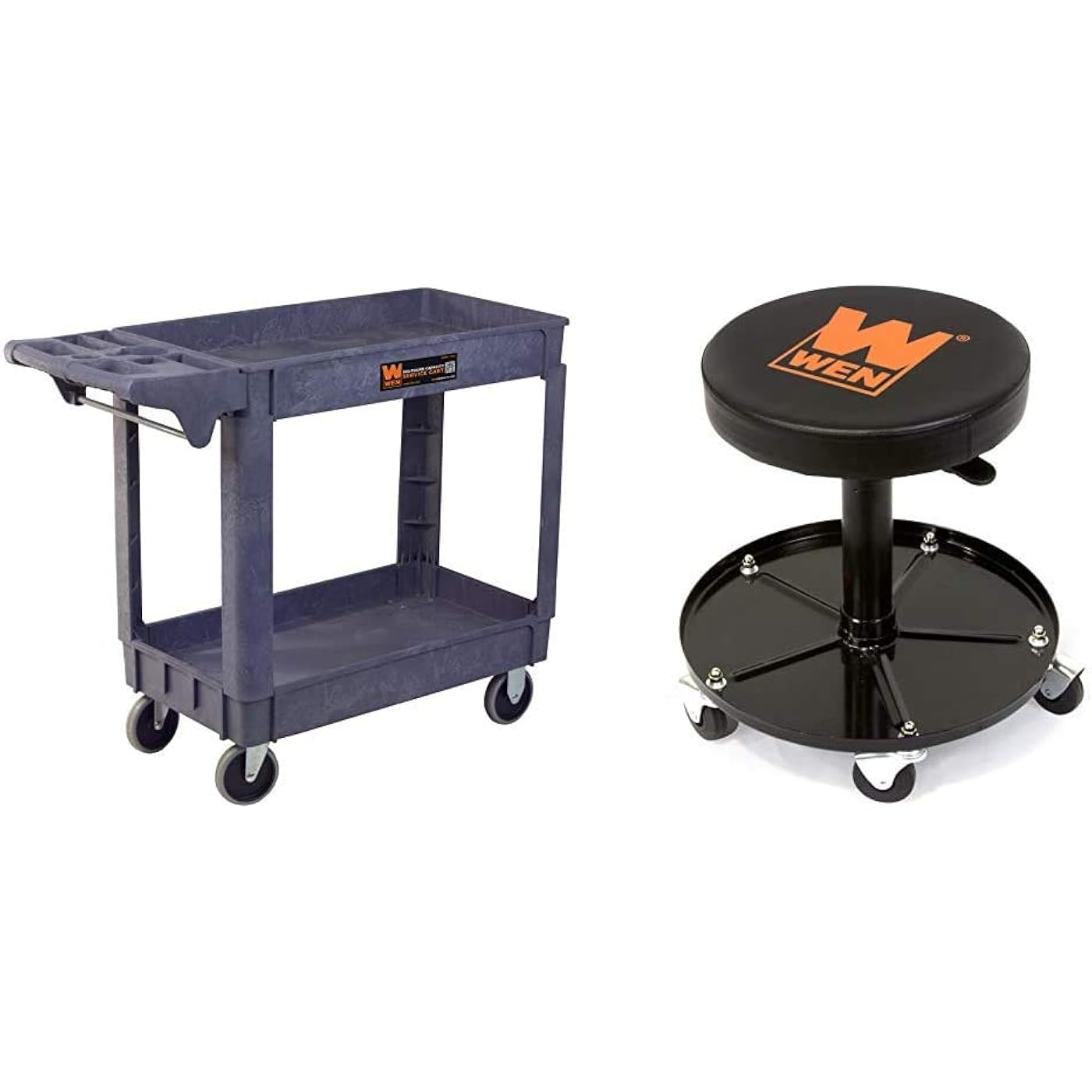 wen 300 capacity pneumatic rolling mechanic stool