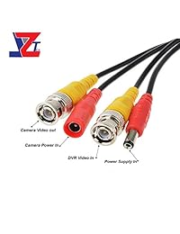 jztek 60 ft Pure Copper bnc-dc Video Power Cable Cámara De Seguridad Wire Cord Extension Cable para 720P 1080 N 1080P HD TVI + CVI + AHD + DVR analógica Home sistema de vigilancia