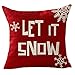 Happy winter snowflake let it snow Christmas pine tree merry Christmas gift Throw Pillow Cover Cushion Case Cotton Linen Material Decorative 18X18Inches
