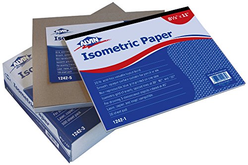 Alvin 1242-4 Isometric Paper 500-Sheet Pack 11 inches x 17 inches