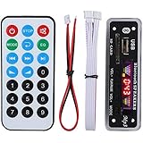 fosa DC 5V/12V Bluetooth 5.0 Audio Decoder Board Audio Module USB AUX SD FM Radio Lossless MP3/WMA/WAV/FLAC/APE Decoder Board Module, Colors Screen Display(Black)