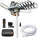InstallerParts Amplified Outdoor HDTV Antenna -- 150 Miles Long Range -- Motorized 360 Degree Rotation -- Wireless Remote Control