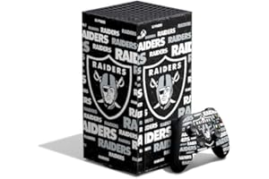 Skinit Decal Gaming Skin Compatible with Xbox Series X Bundle - Officially Licensed NFL Las Vegas Raiders Black Blast Design