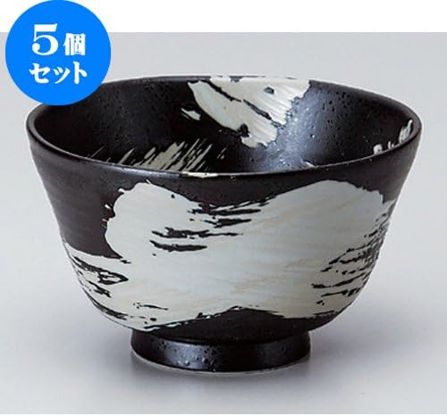 5 piece set heavy bowl white brush Genroku 4.5 bowl [13.9 x 9cm] for Japanese instruments Liquor restaurant inn business