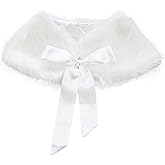 KKmeter Kids Girls Princess Faux Fur Bolero Shrug Flower Girl Dress Shoulder Cape Wedding Bridesmaid Party Shawl Stole Shrug