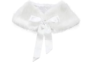 TACKTIMES Flower Girl's Winter Warm Cape Faux Fur Wraps Bolero Jacket Sweet Princess Christmas Winter Wedding Bridesmaid Shou