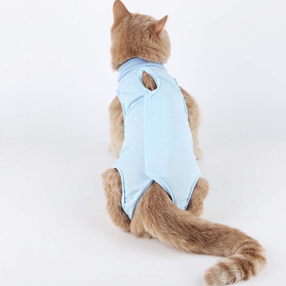 Oyov2L Pet Cats Recovery Weaning Suit Breathable Elastic Vest Wound