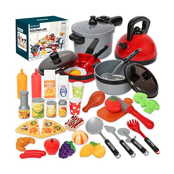 Accesorios de cocina de juego Shimfun, 35 piezas de juguetes de cocina