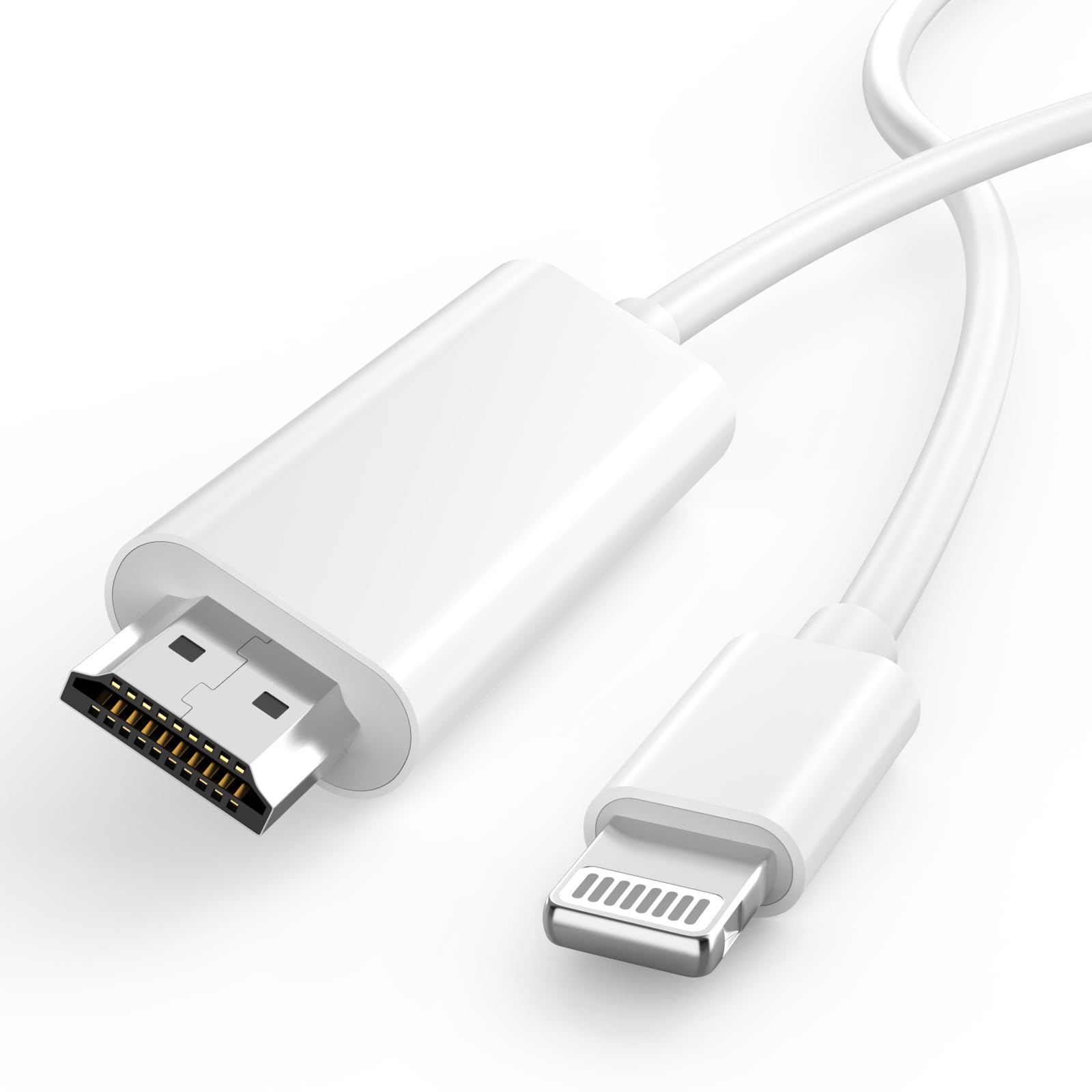 Photo 1 of [Apple MFi Certified] Apple Lightning to HDMI Cable Adapter for iPhone to TV, 1080P Lightning to Digital AV Adapter Sync Screen Connector for iPhone 14 13 12 11 Pro Max XS XR to HDTV Projector Monitor