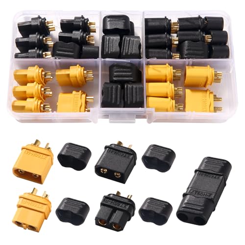 XT60 + Sheath - Black + Yellow