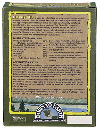 Down to Earth 17863 6-3-3 Citrus Fertilizer Mix, 1 lb