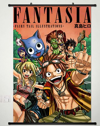 Wall Scroll Poster Fabric Painting For Anime Fairy Tail Key Roles 130