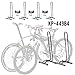 CyclingDeal Adjustable 4 Bike Floor Parking Rack Indoor Home Storage Garage Bicycle Rack Free Standing Apartment Stands - Great for Mountain Road Kids Hybrid Bikes
