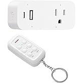 DEWENWILS Wireless Remote Control Outlet, 125V 15A 1875W, USB-A+C & AC Outlet, 100FT Control Range, No Interference for TVs,