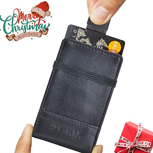 Mens Slim Front Pocket Wallet - RFID Minimalist Elastic Credit Card Holder Wallet