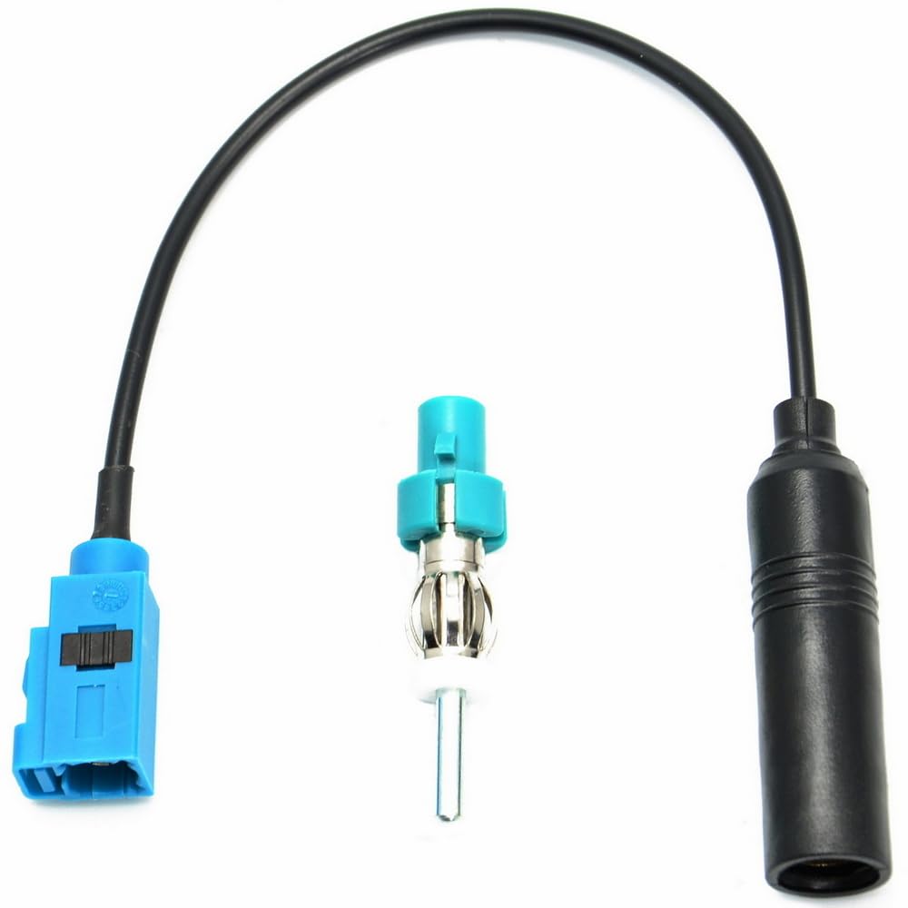 Goliton Universal Vehicle Radio Stereo AM & FM Car Antenna Connector Cable Fakra Z Male Female to DIN Plug Connector Cable for Car Stereo Audio HD Radio Head Unit CD Media Player Receiver