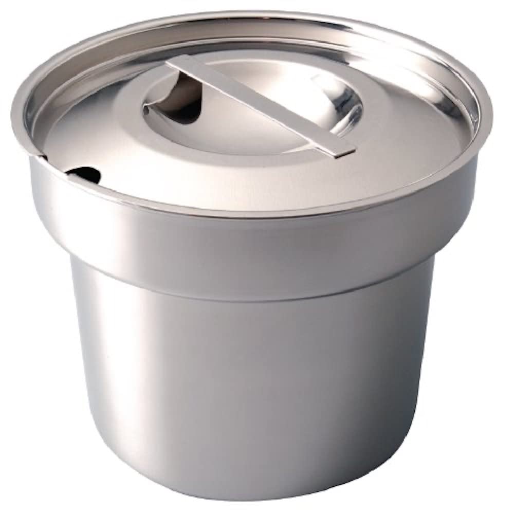 Vogue K081 Bain Marie Pot And Lid 7 Pint Stainless Steel Stockpot Saucepan Cookware, Silver