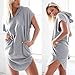 Doreen Fashion Women's Loose Hoodie T Shirt Tops Short Sleeve Mini Dress Casual Blouse Size 4 US Black.