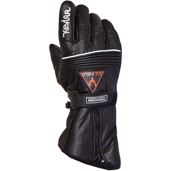 insulated black leather gloves