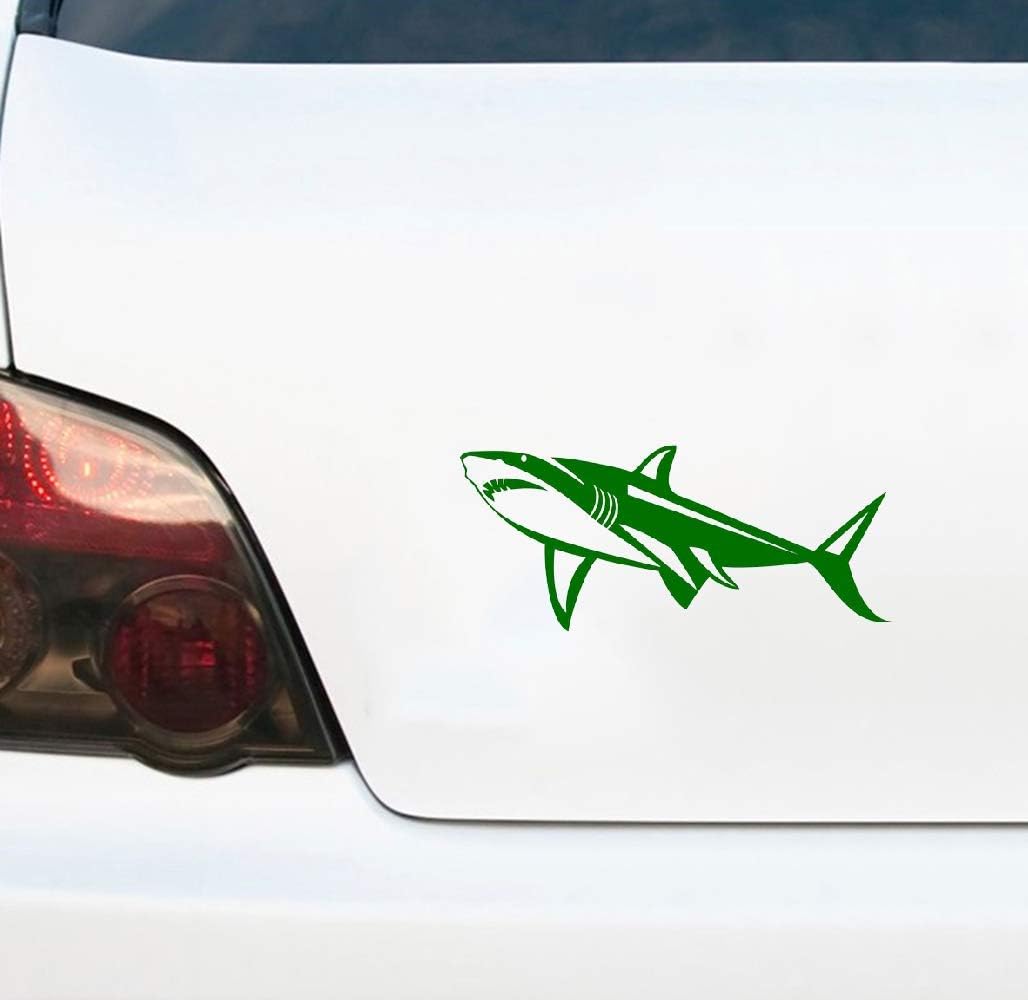 bakida Car Sticker Decoration Windshield Bumper Decal Smooth Surface Dub Euro Kayak Animal White Shark Sea 12.7x5.5Cm for Car Laptop Window Sticker