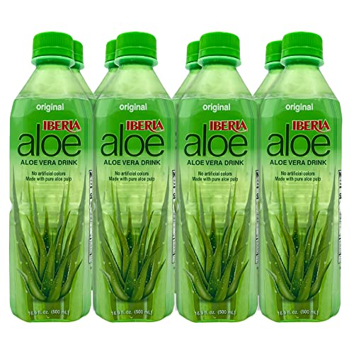 Iberia Aloe Vera Juice Drink with Pure Aloe Pulp, Original,16.9 Fl Oz