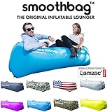 Inflatable Lounger and Indoor Outdoor Sofa: Lazybag Air Lounge Chair with Built-In Headrest | Banana Sleeping Bag, Hammock, Pool Float, Portable Camp Seat, Lazy Hangout Couch Bed (Blue)