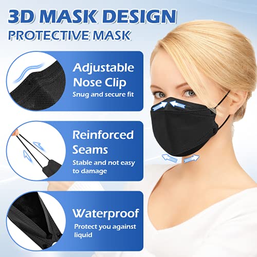 XDX KF94 Mask Individually Wrapped, 25 Pack Disposable Face Masks Black