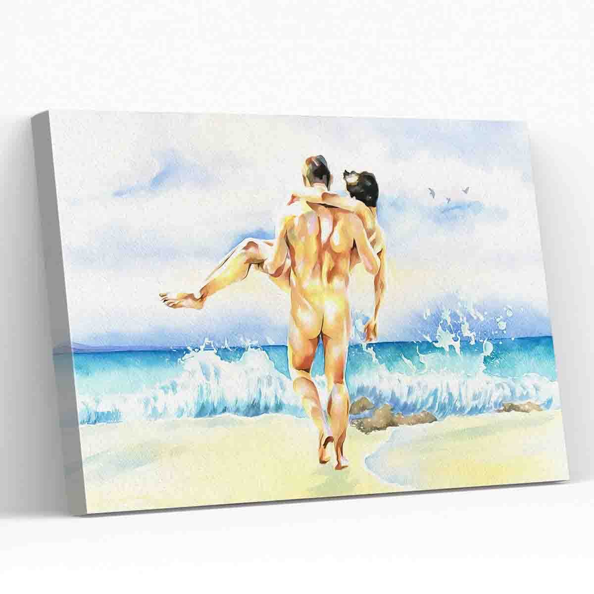 Men'S Art-Watercolor Painting Gay Man-Gay Art