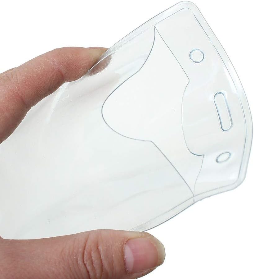 CKB LTD 10x Event A7 Clear Vertical Portrait ID Badge Card Plastic Pass Holder Plastic Pouches 8cm x 12.5cm (10 Pack) - Image 4