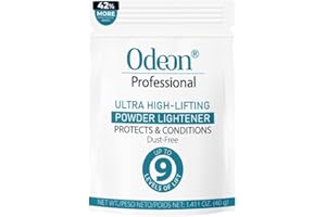 Odeon Professional Ultra-Lifting Powder Lightener – Hair Bleach Lifts Up to 9 Levels | Dust-Free Formula for Balayage, Highlights & Full Bleach – Trial Size