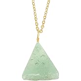 NJCRAFT Raw Gemstone Pendant Necklace for Women |Natural Healing Crystal Rough Pendant 15–25 Carat | 8–14 mm Stone |Gold Plated Chain 16+2 Inch Adjustable | Gift Jewelry