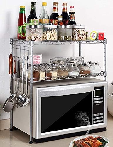 kicthnslf Kitchen Shelf Organizers and Storage Kitchen Microwave Oven Rack Shelf Storage Rack Clean Dish Storage Rack (Two Colors Optional),55 * 30 * 55CM,Silver