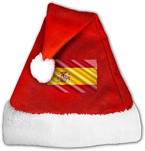 BAOBAO123 Flag Of Spain Holiday Theme Hats Christmas Santa Hat For Adults And Children