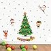 Kiddale Christmas Wall Decals,Removalble Santa Claus Christmas Tree Wall Stickers for DIY Home Décor