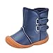 Kuner Baby Boys Pu Leather Faux Fleece Rubber Soles Warm Snow Boots (15.5cm(24-30 Months), Blue)