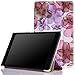 MoKo Sony Xperia Z3 Tablet Compact Case - Ultra Slim Lightweight Smart-Shell Stand Cover Case for Xperia Z3 8 Inch Tablet Compact, Floral Purple (with Smart Cover Auto Wake/Sleep)