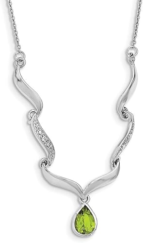 Amazon スターリングシルバーロジウムメッキw ペリドット ホワイトトパーズ入れ物のw Ext ネックレス チェーン 通販