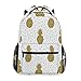 ZZKKO Tropical Pineapple Polka Dot Boys Girls School Computer Backpacks Book Bag Travel Hiking Camping Daypack