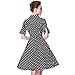 Heroecol Womens Vintage 1950s Dresses Polo Neck Short Sleeve 50s 60s Polka Dot Style Retro Swing Cotton Dress