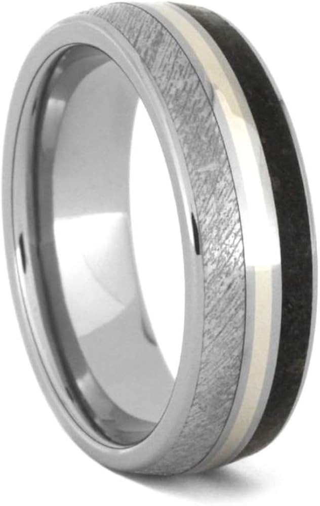 Amazon Com Gibeon Meteorite Dinosaur Bone 14k White Gold 7mm Titanium Comfort Fit Wedding Band Johan Rust For The Men S Jewelry Store Jewelry By Johan For The Men S Jewelry Store Keepsake Collection Matching Couples