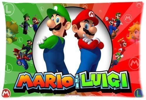 Custom Super Mario Bros Pillowcase Standard Size 20x30 Cotton Pillow Case
