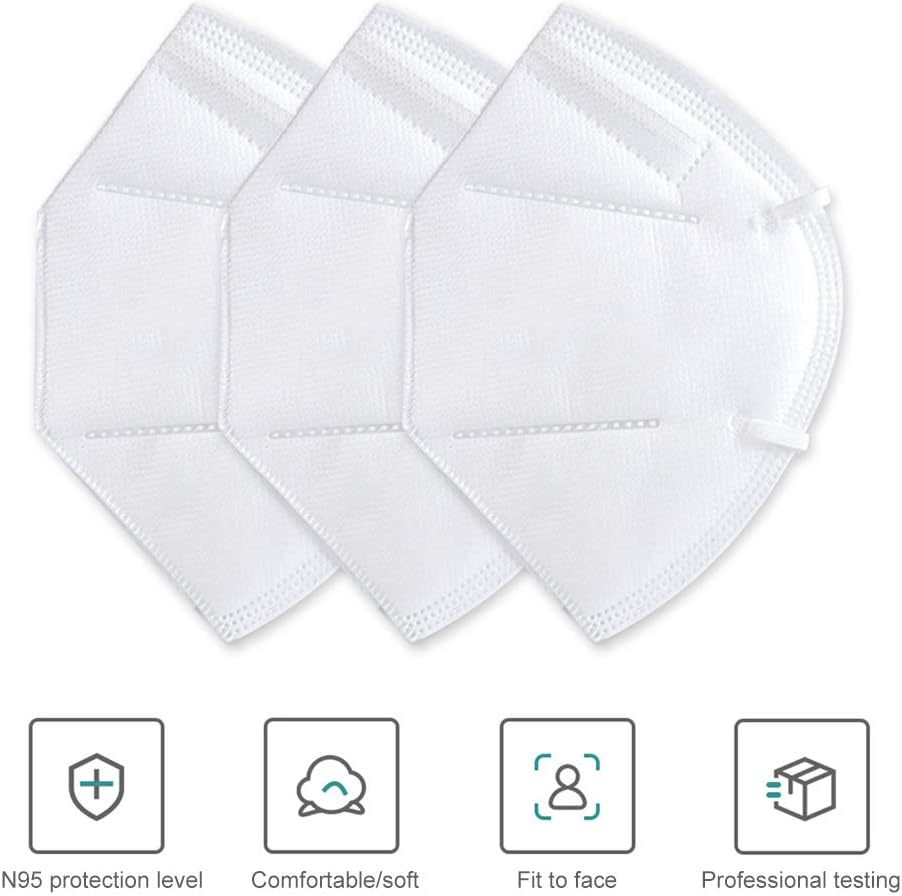 N95 Particulate Respirator Dust Masks Disposable Anti Pollution Mask with Exhalation Valve (5PCS)
