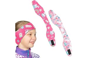 Liahelianx 2Packs Cartoon Waterproof Swim Ear Protection Bands for Kids & Adults, Adjustable Reusable Silicone Swimming Headg