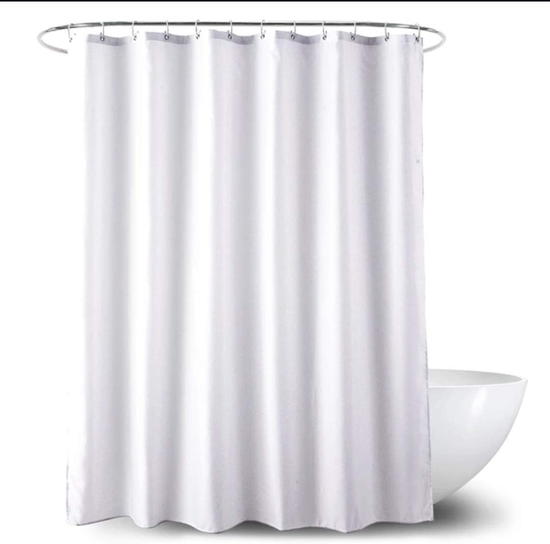 Delia Leslie Shower Curtain Liner, Magnetic Weighted Fabric, Water Mold Mildew Resistant - Image 3