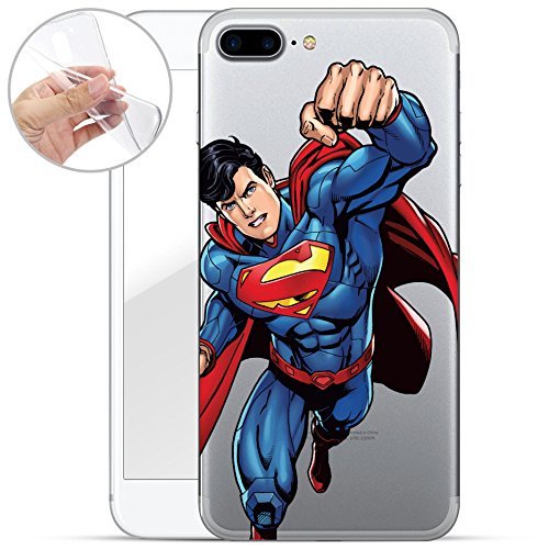 finoo | iPhone 7 Plus Weiche flexible lizensierte Silikon-Handy-Hülle | Transparente TPU Cover Schale mit 'Justice League' Mo