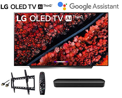 LG OLED65C9PUA C9 65 inch Class 4K Smart OLED TV w/AI ThinQ Bundle w/Sonos Beam Soundbar w/Flat Mount and HDMI Cable