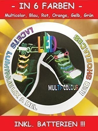 DRULINE LED Schnürsenkel Leucht Schnürsenkel Fasching Schuhband Party Disco 6 Farben