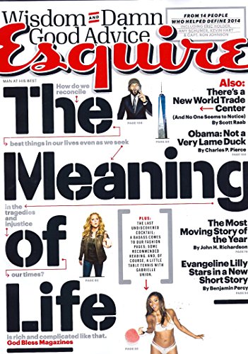 The Meaning of Life * Jai Cooper * Amy Schumer * Gabrielle Union * Evangeline Lilly * January/February, 2015 Esquire Magazine
